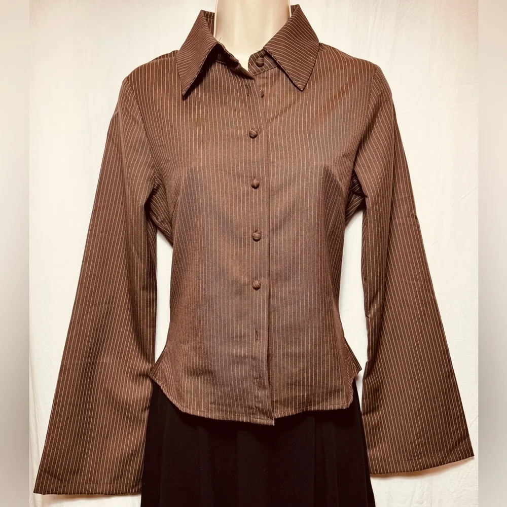 PRINCESS POLLY Anni Striped Button Down Shirt - Picture 2 of 5